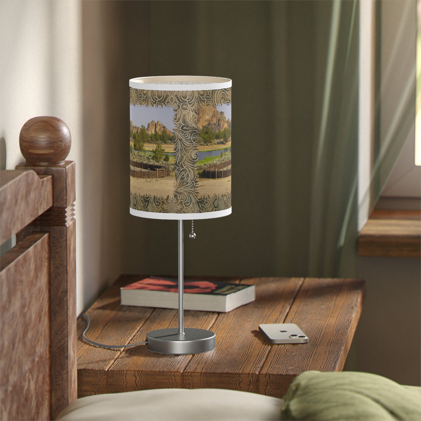 Scenic Round Pen Lamp on a Stand