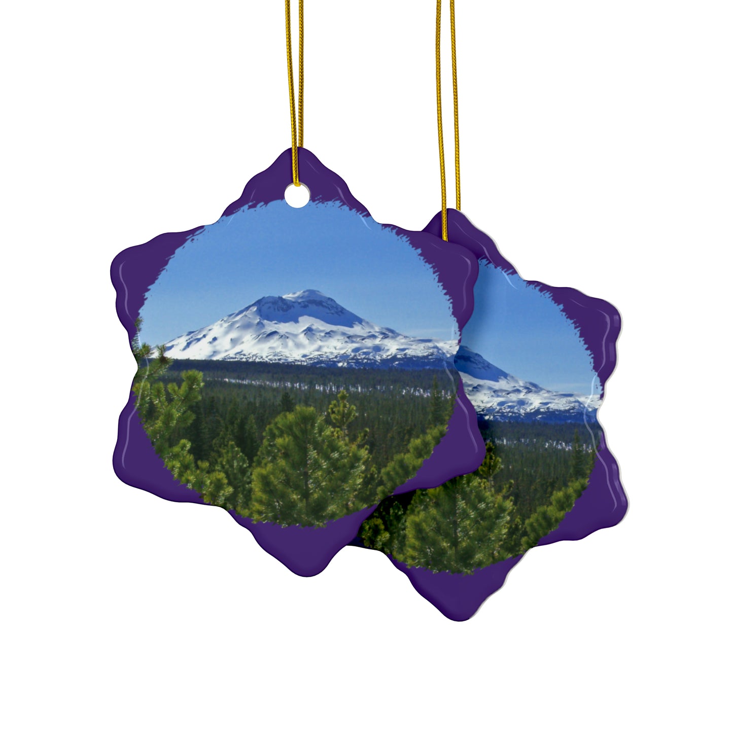 Winter South Sister Ceramic Ornaments