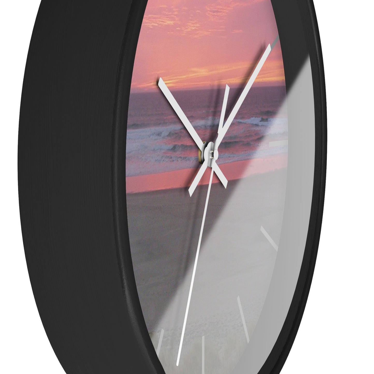 Pink Ocean Sunset Framed Wall Clock