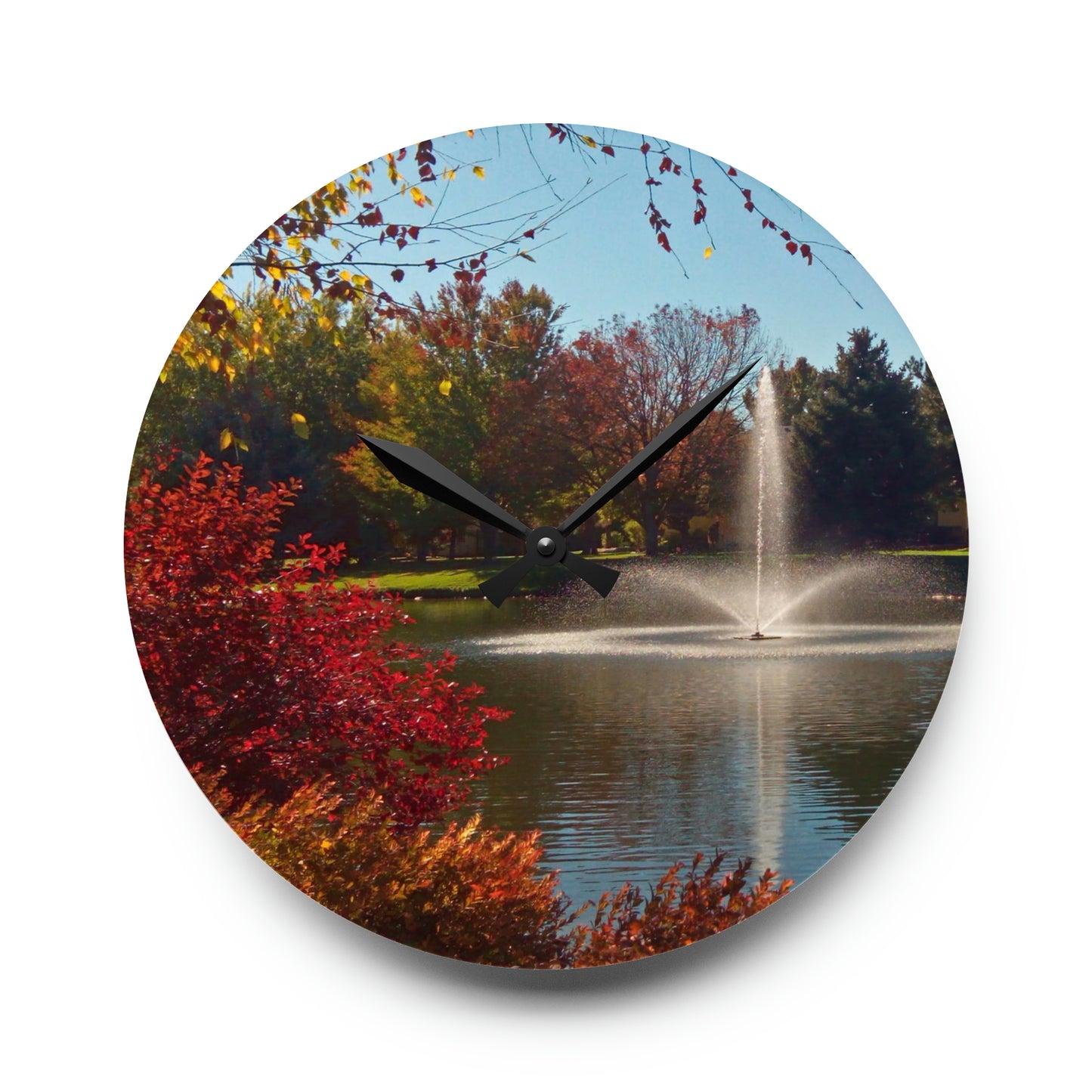 Autumn Fountain Acrylic Wall Clock