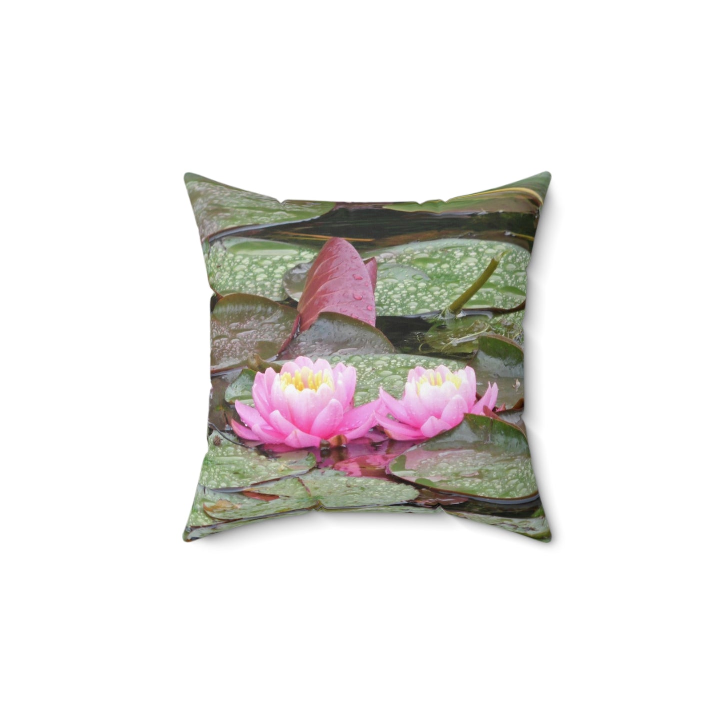 Water Lilies Spun Polyester Square Pillow