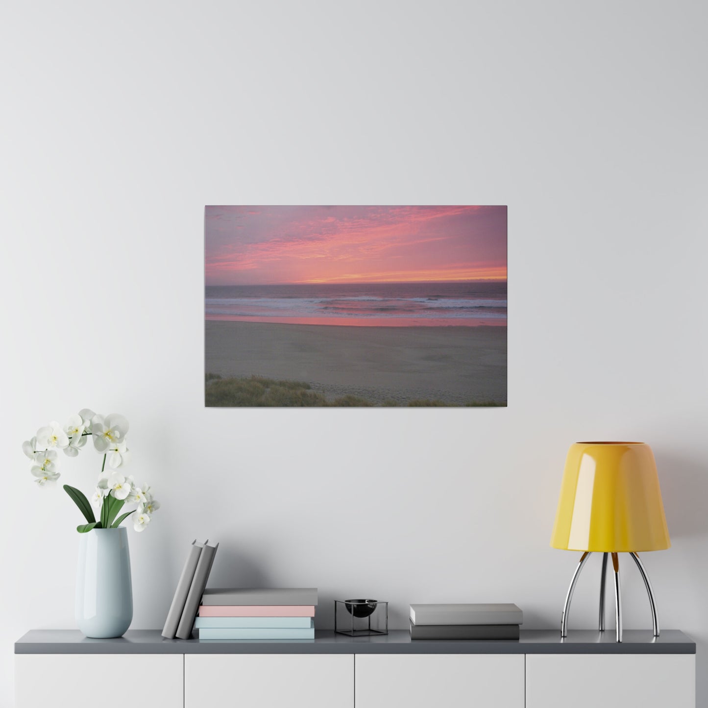 Pink Ocean Sunset Matte Canvas