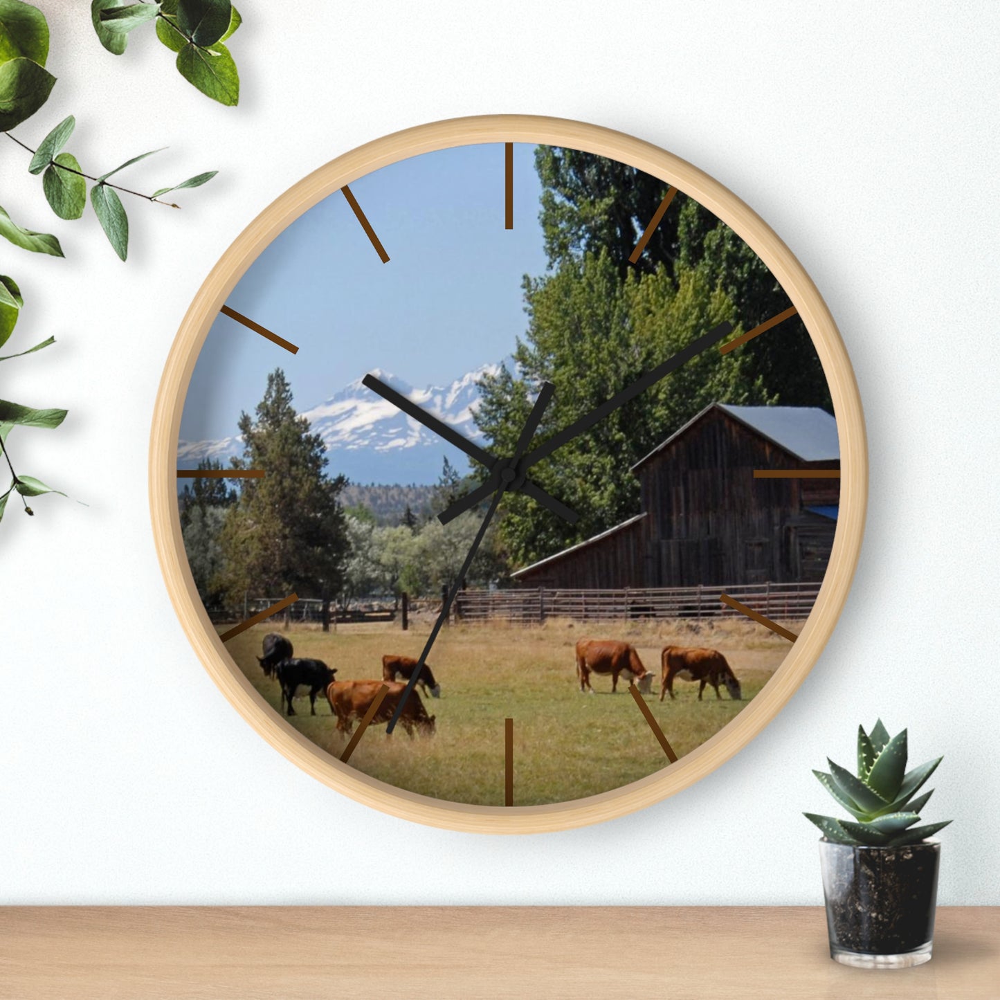 Picturesque Cattle Wall Clock