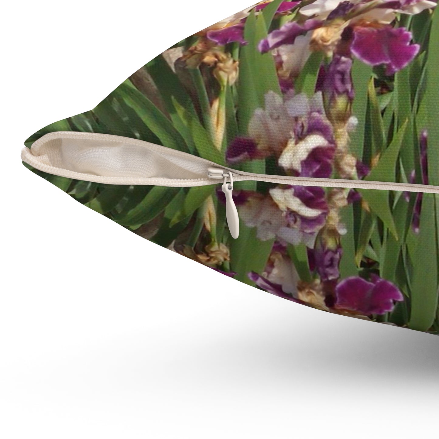 Sunny Iris Garden Spun Polyester Square Pillow