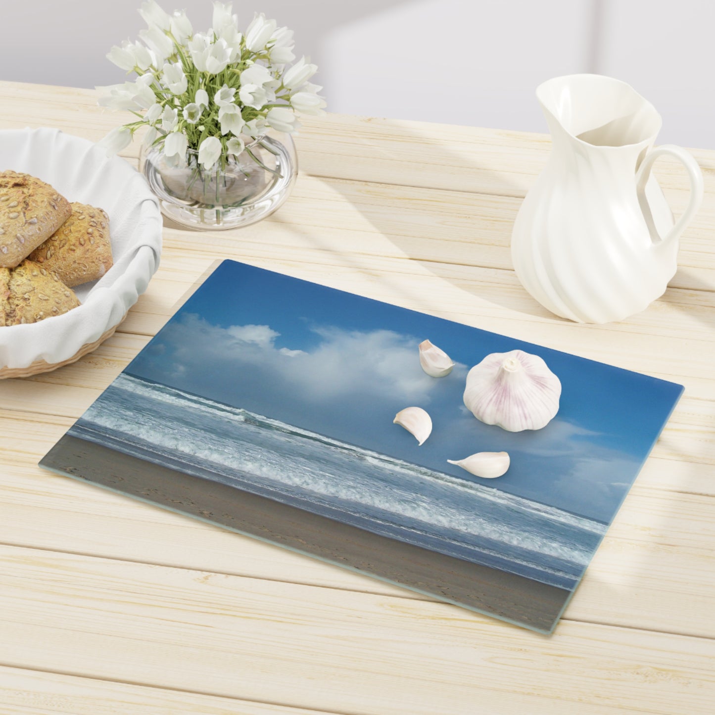 Blue Sky Beach Cutting Board Dishwasher Safe