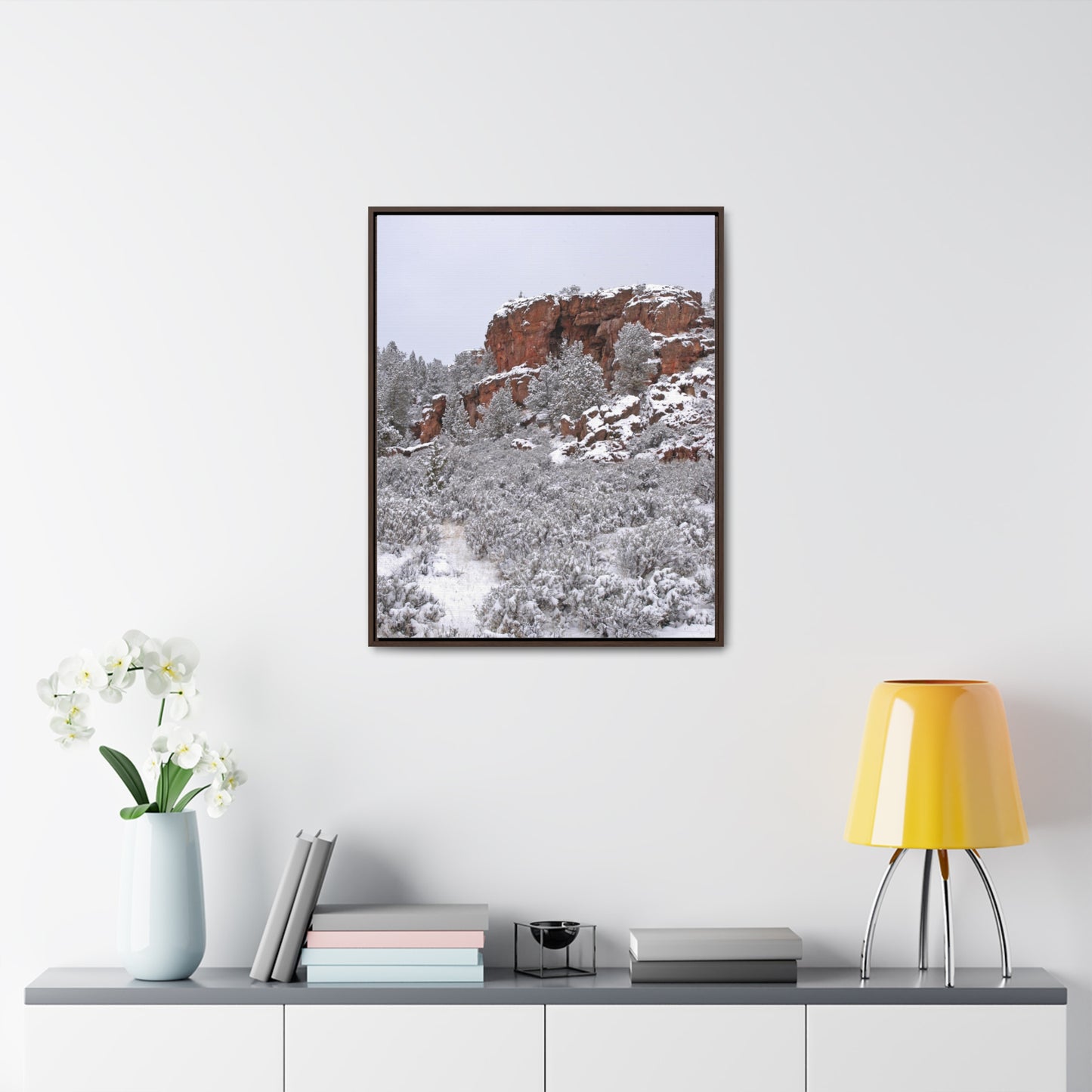 Winter Cliff Gallery Canvas Wraps Framed