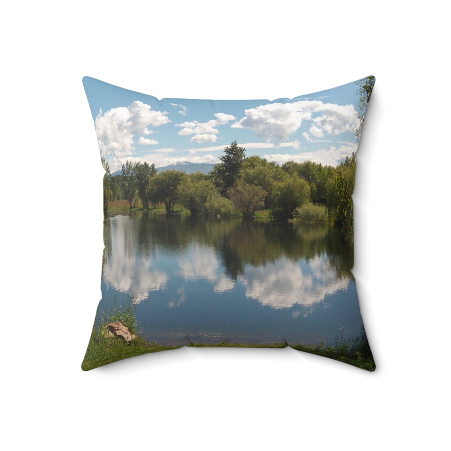 Peaceful Pond Spun Polyester Square Pillow