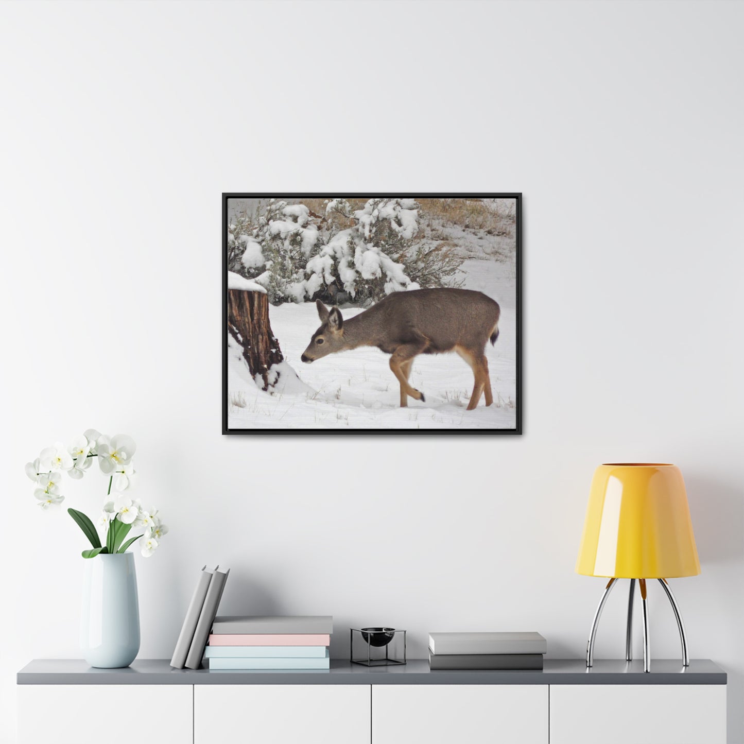 Winter Deer Gallery Canvas Wraps Framed