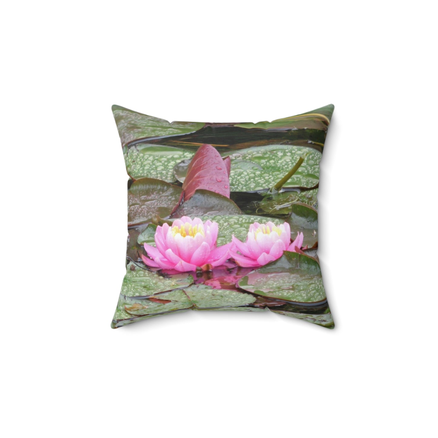 Water Lilies Spun Polyester Square Pillow