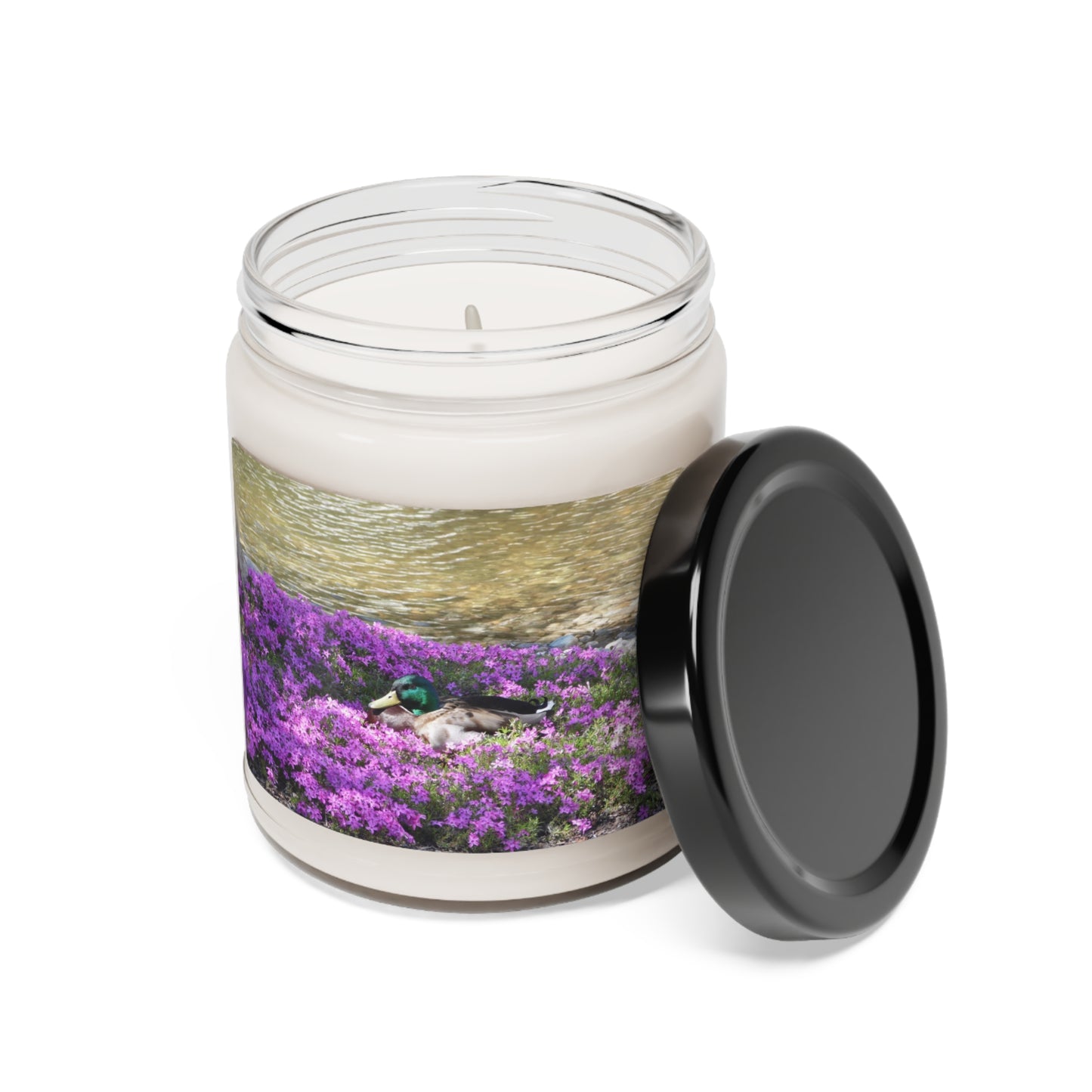 Duck Resting In Flowers Scented Soy Candle, 9oz