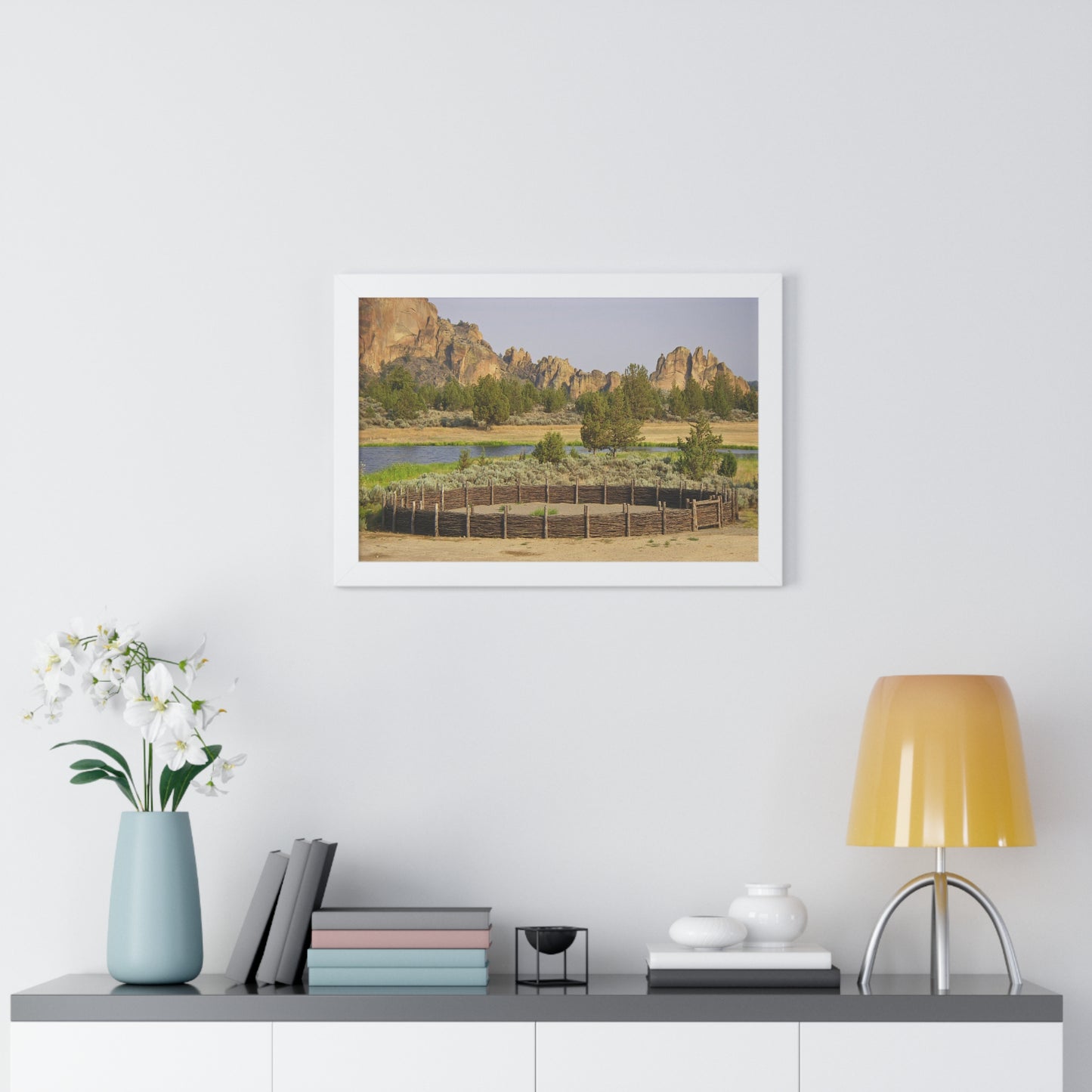 Scenic Round Pen Framed Horizontal Poster