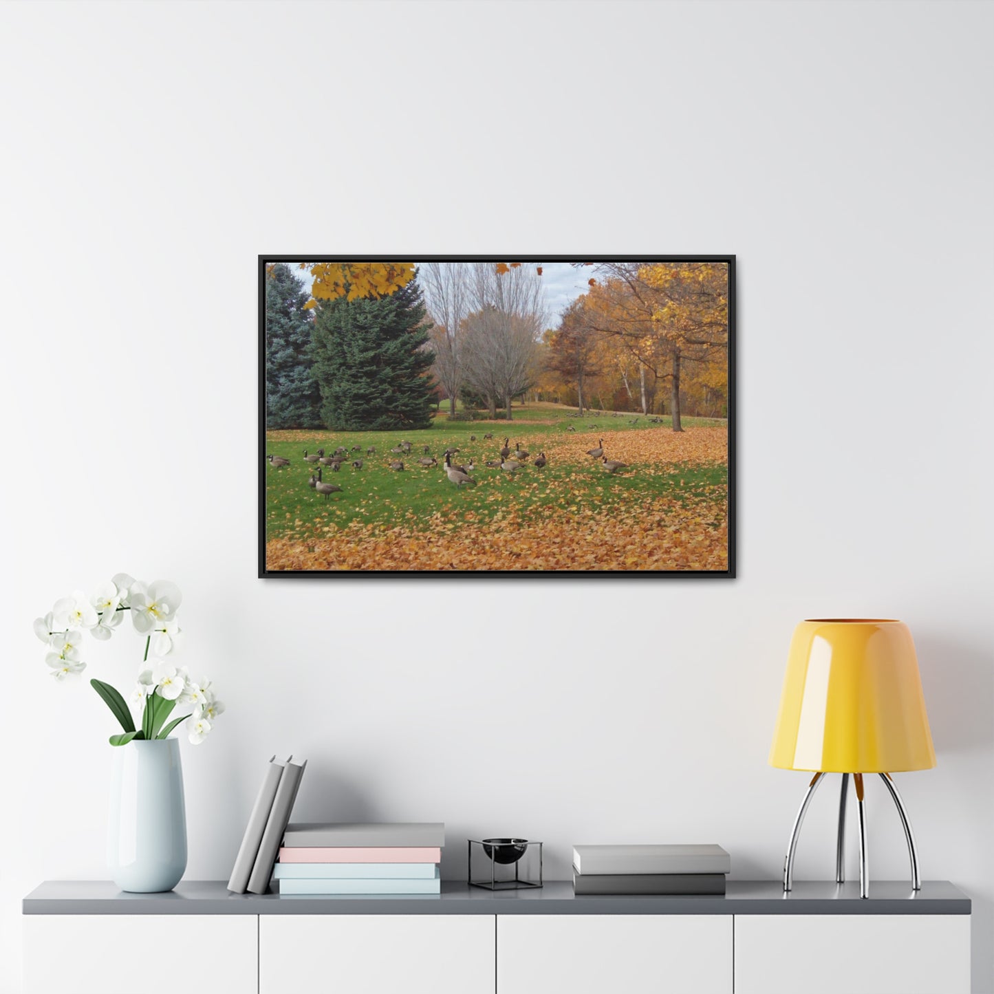 Autumn Geese Gallery Canvas Wraps Framed