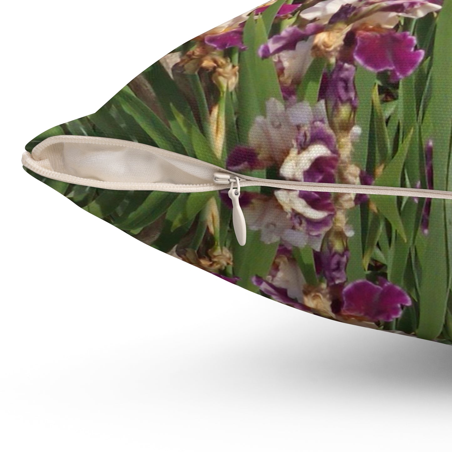 Sunny Iris Garden Spun Polyester Square Pillow