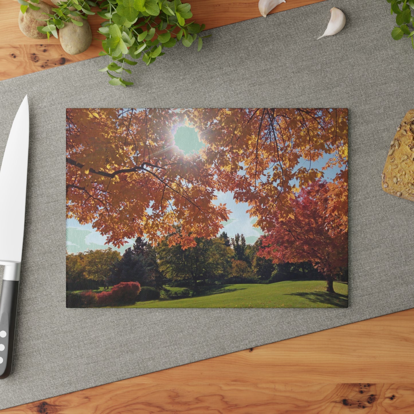 Autumn Light Glass Cutting Board Hand Wash
