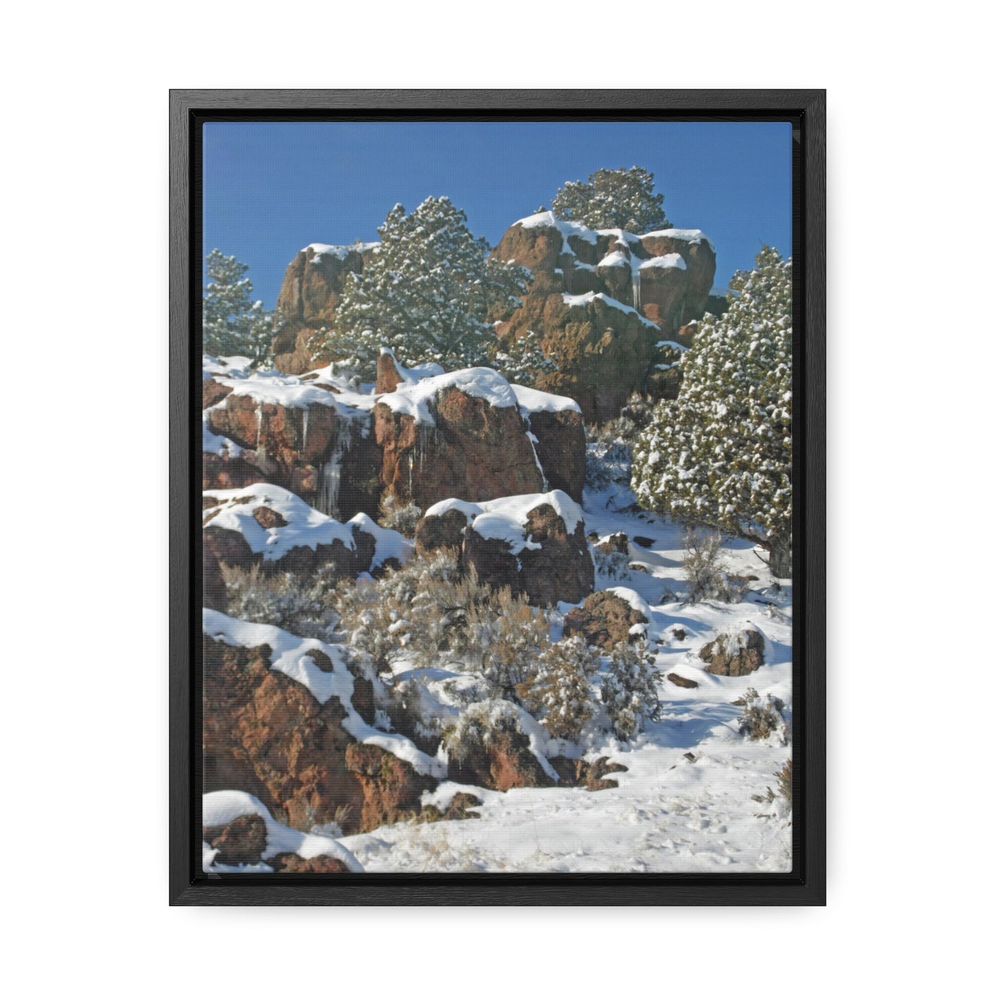 Icicle Rocks Gallery Canvas Wraps Framed