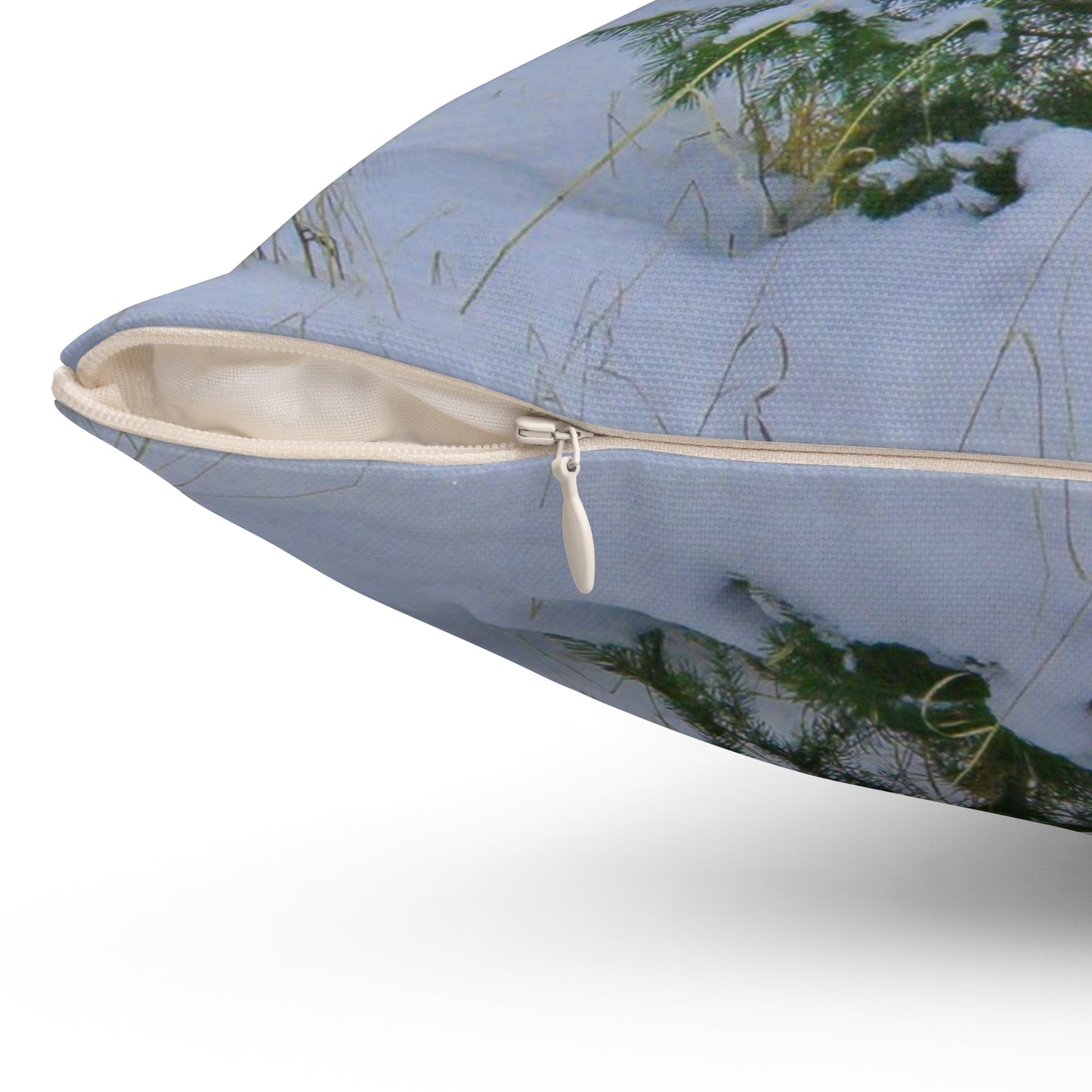 Christmas Tree Creek Spun Polyester Square Pillow