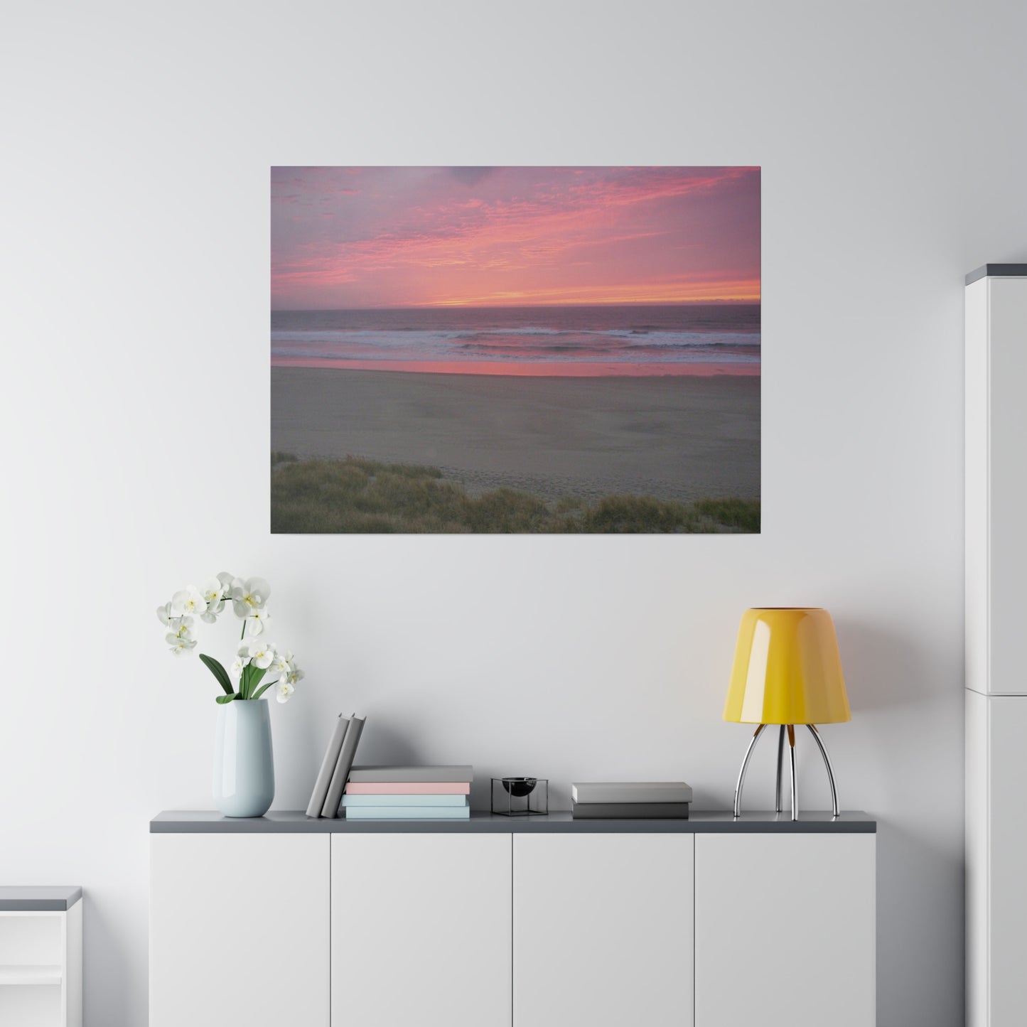 Pink Ocean Sunset Matte Canvas