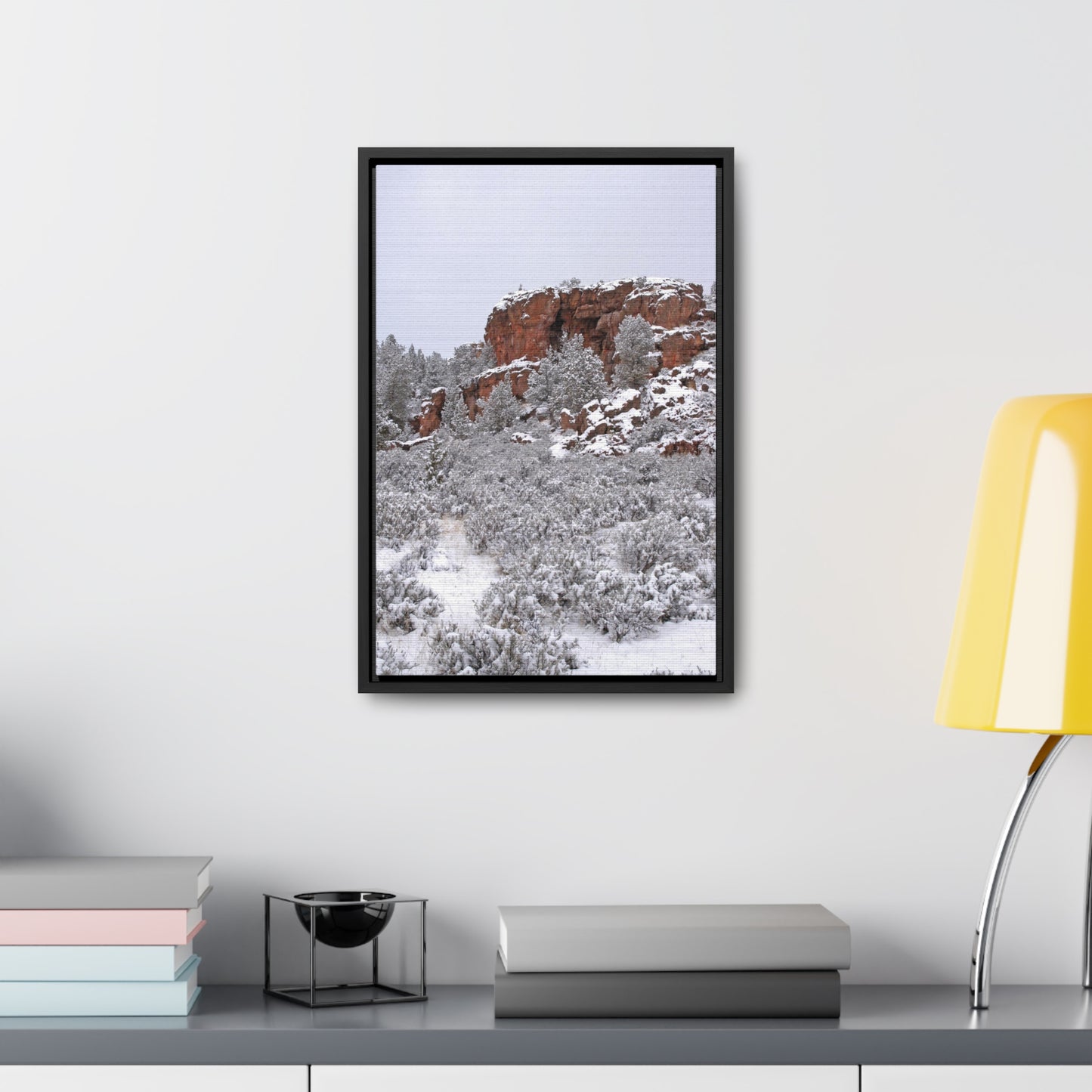 Winter Cliff Gallery Canvas Wraps Framed