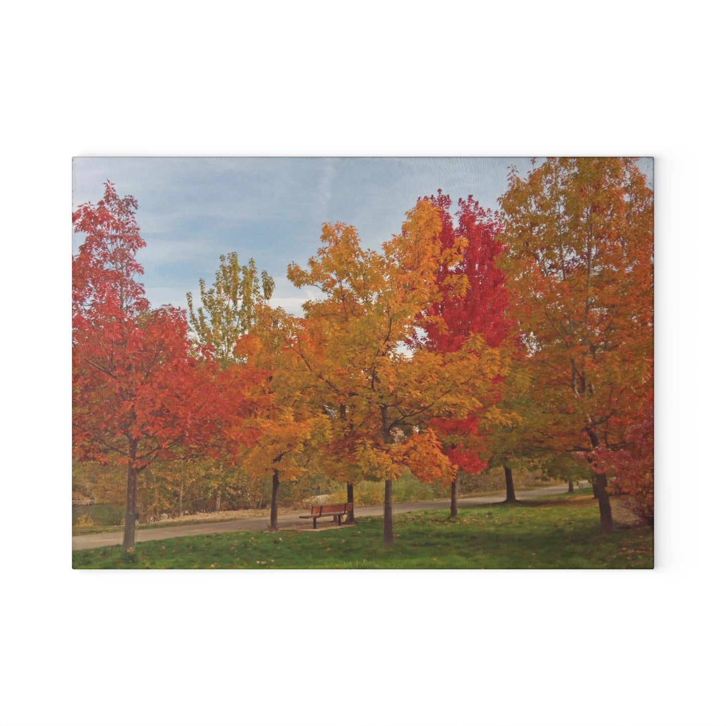 Autumn Serenity Glass Cutting Board Hand Wash