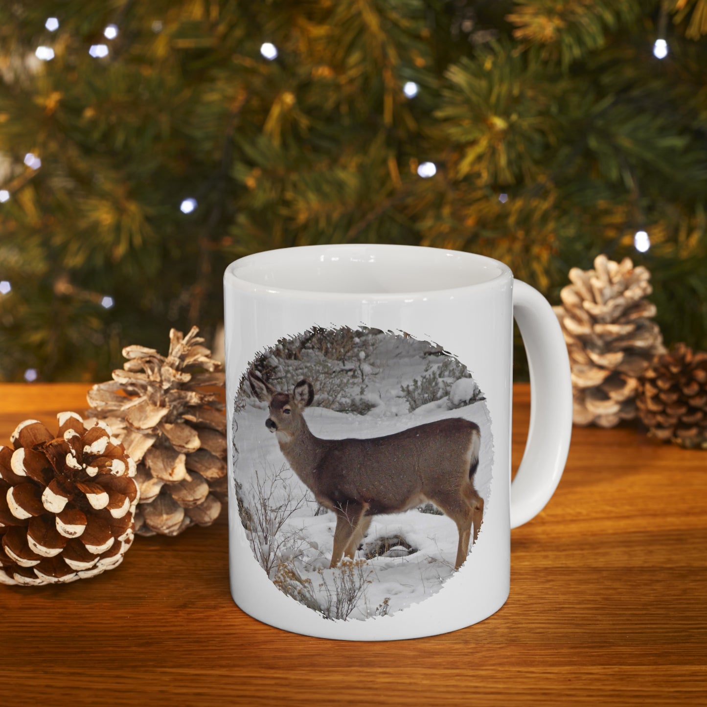 Snowy Deer Ceramic Mug 11oz