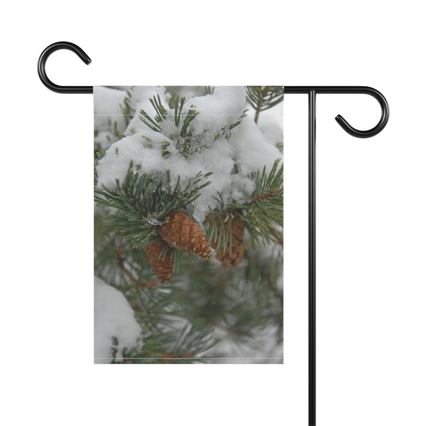 Snowy Fir Cones Garden & House Banner