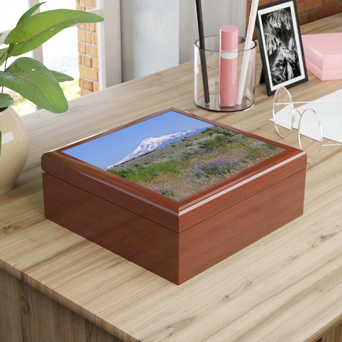 Lupine & Sage Mountain Jewelry Box ~ 7.24"
