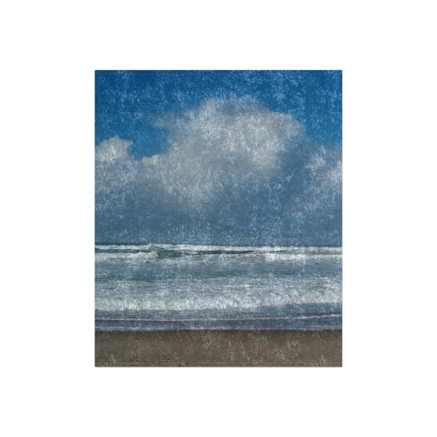 Blue Sky Beach Crushed Velvet Blanket Vertical
