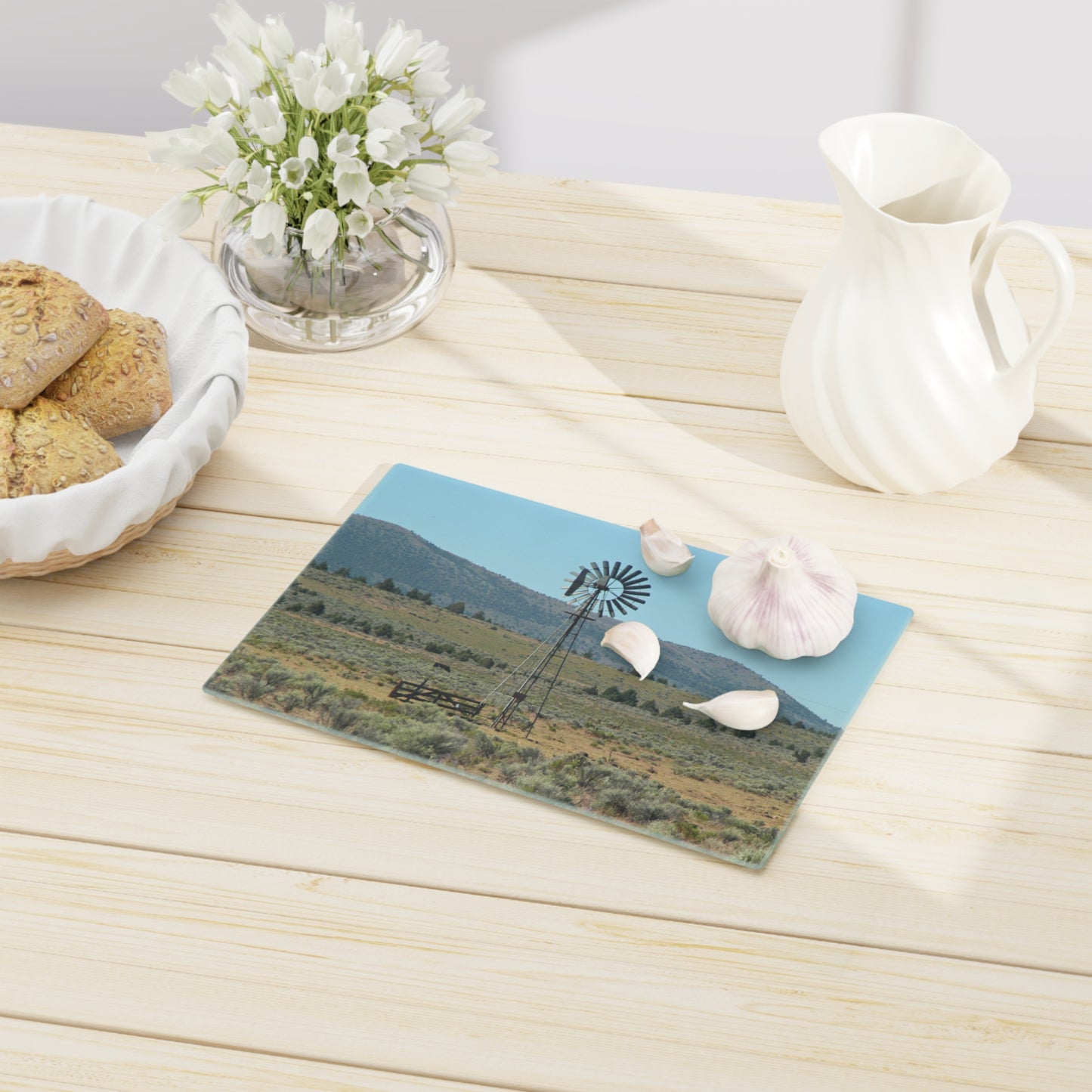 High Desert Windmill Cutting Board Dishwasher Safe