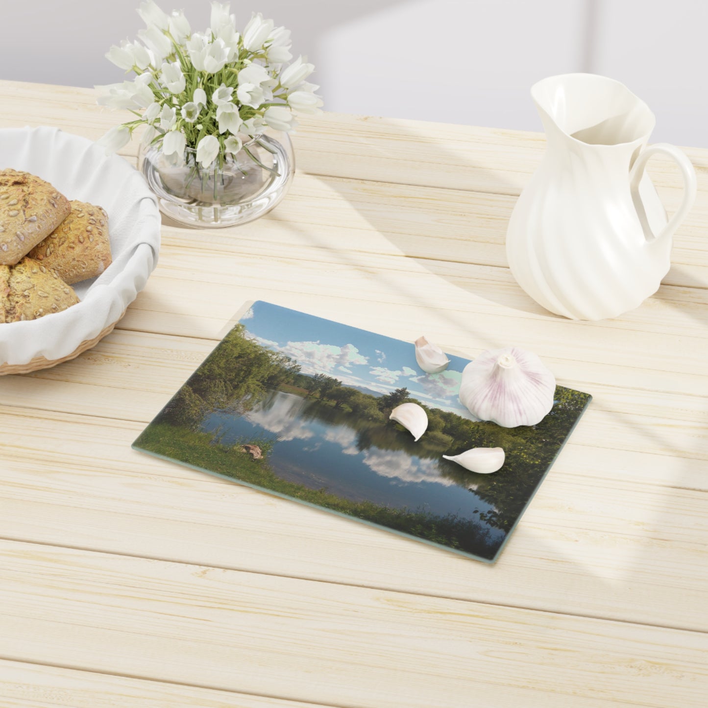 Peaceful Pond Cutting Board Dishwasher Safe