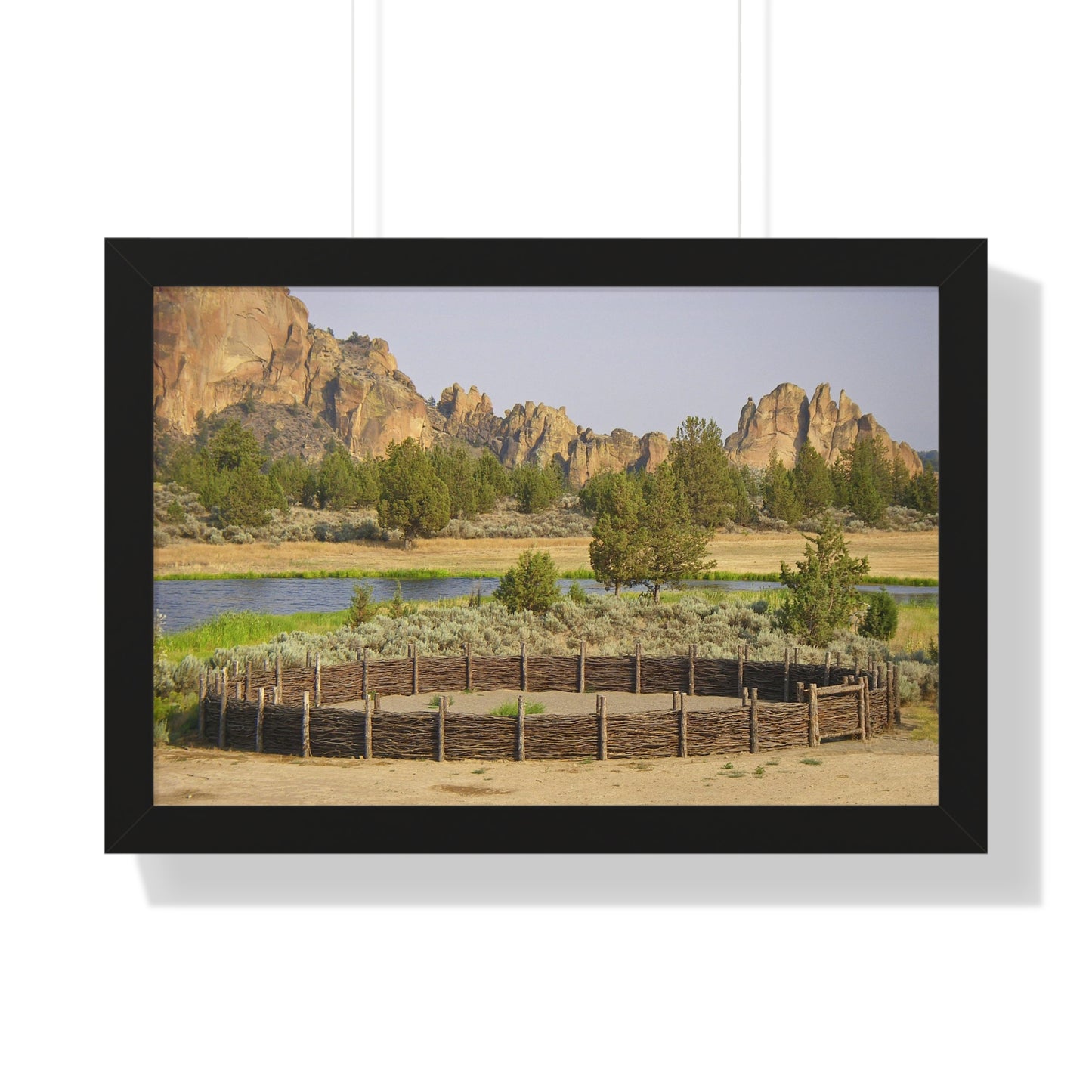 Scenic Round Pen Framed Horizontal Poster