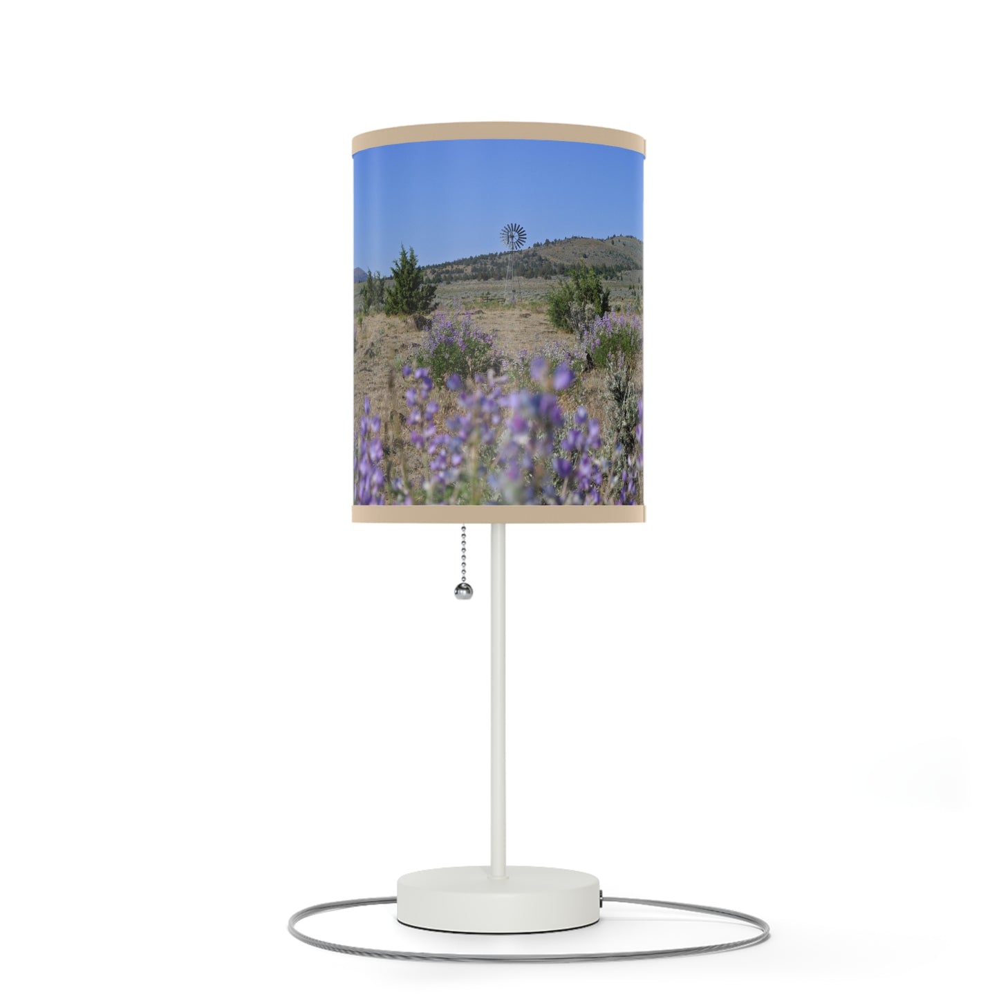 High Desert Lupine & Windmill Lamp on a Stand