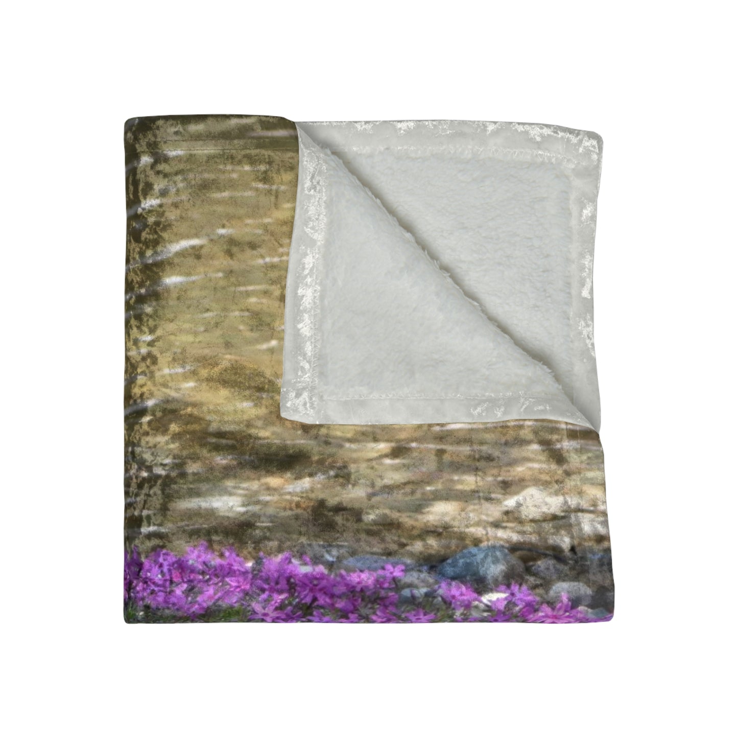 Duck Resting In Flowers Crushed Velvet Blanket Vertical