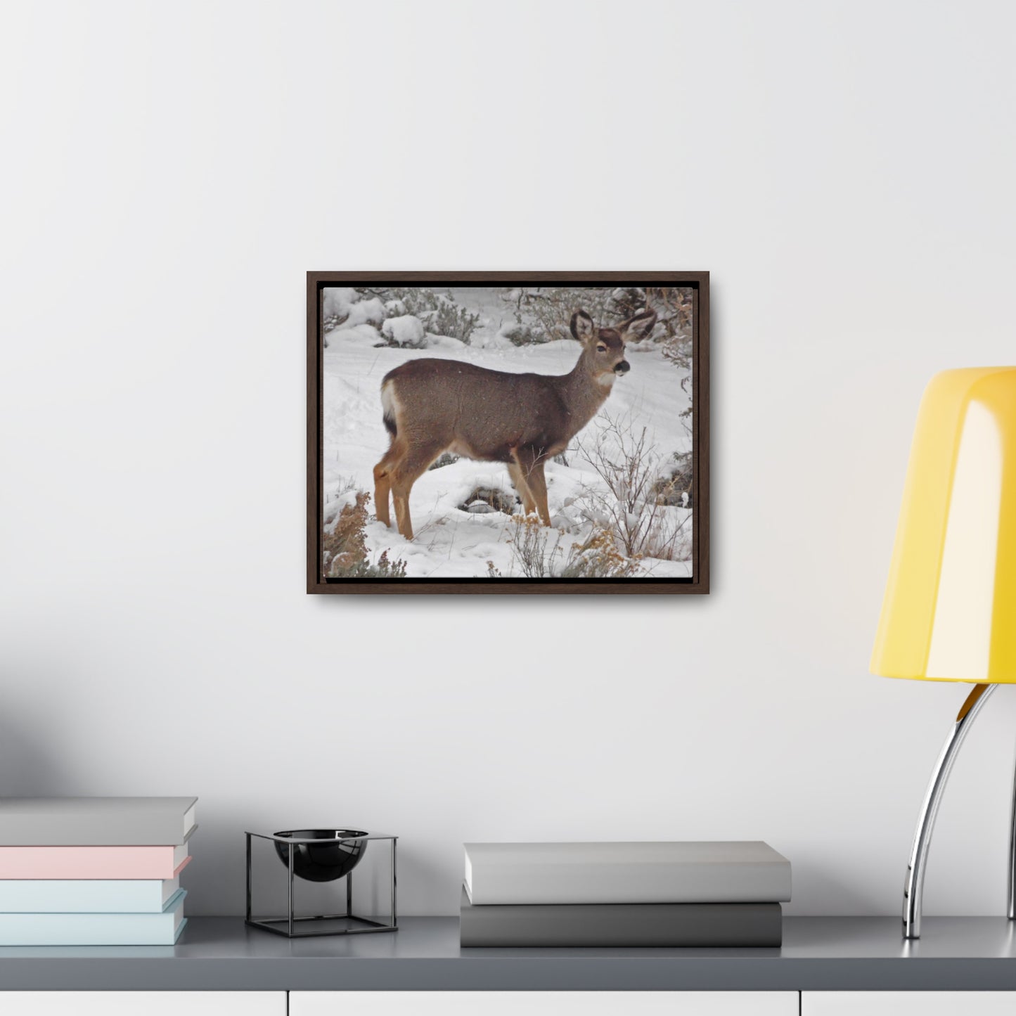 Snowy Deer Gallery Canvas Wraps Framed