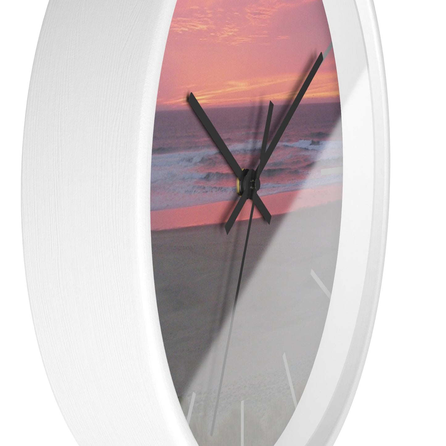 Pink Ocean Sunset Framed Wall Clock