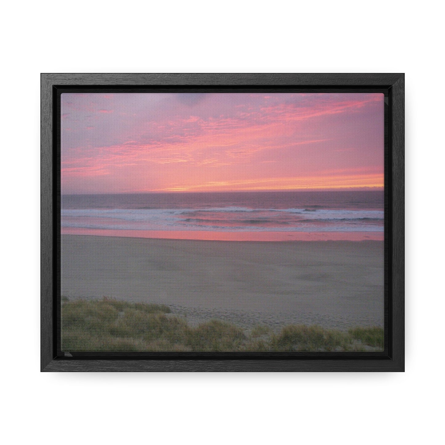 Pink Ocean Sunset Gallery Canvas Wraps Framed