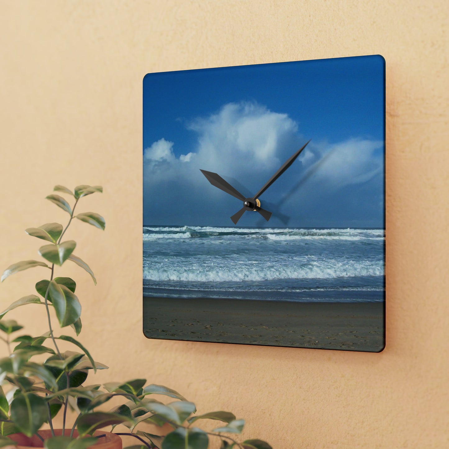Blue Sky Beach Acrylic Wall Clock