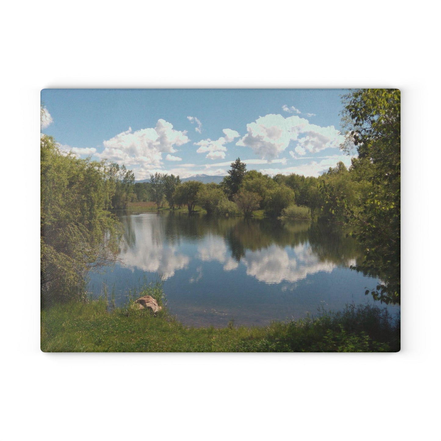 Peaceful Pond Glass Cutting Board Hand Wash