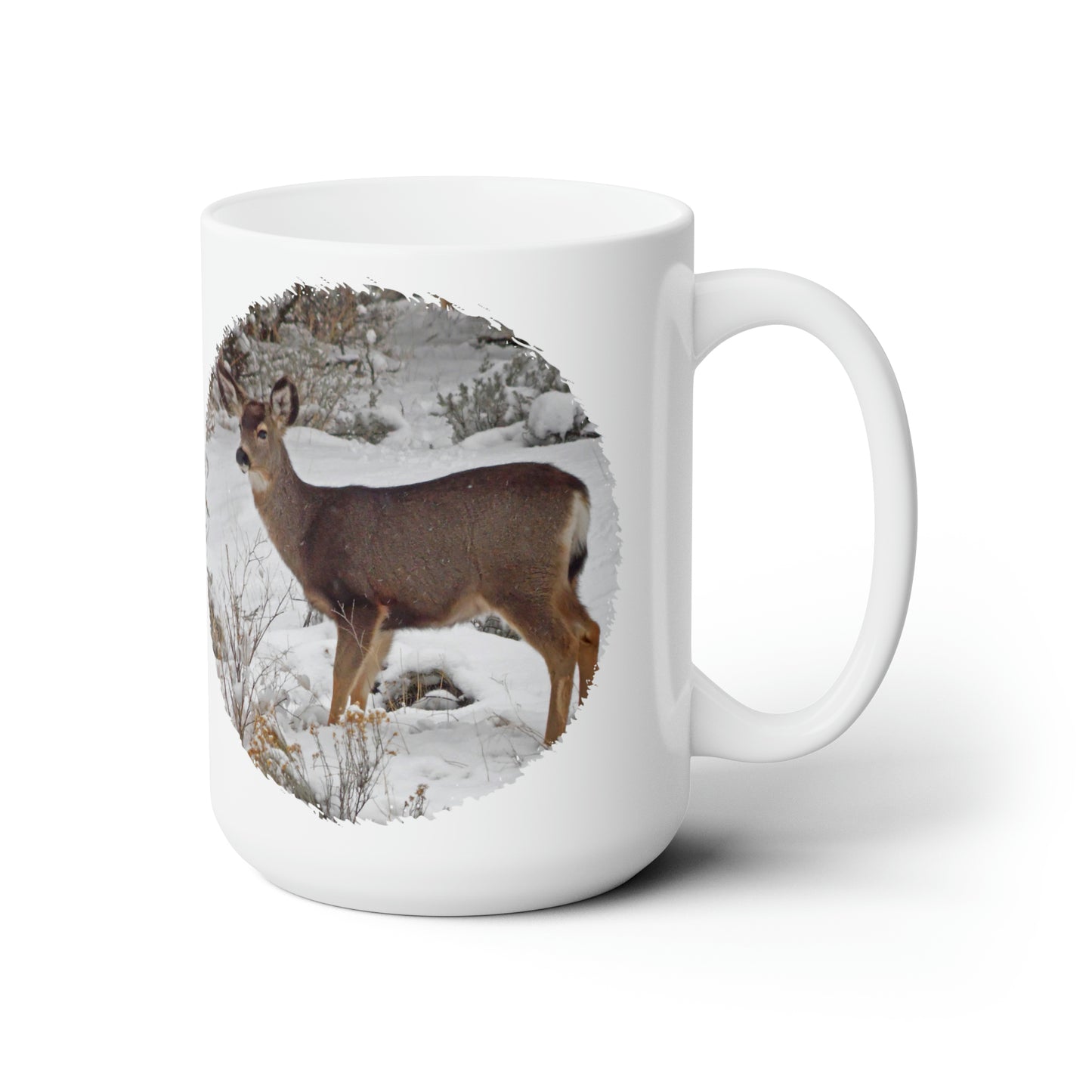 Snowy Deer Ceramic Mug 15oz