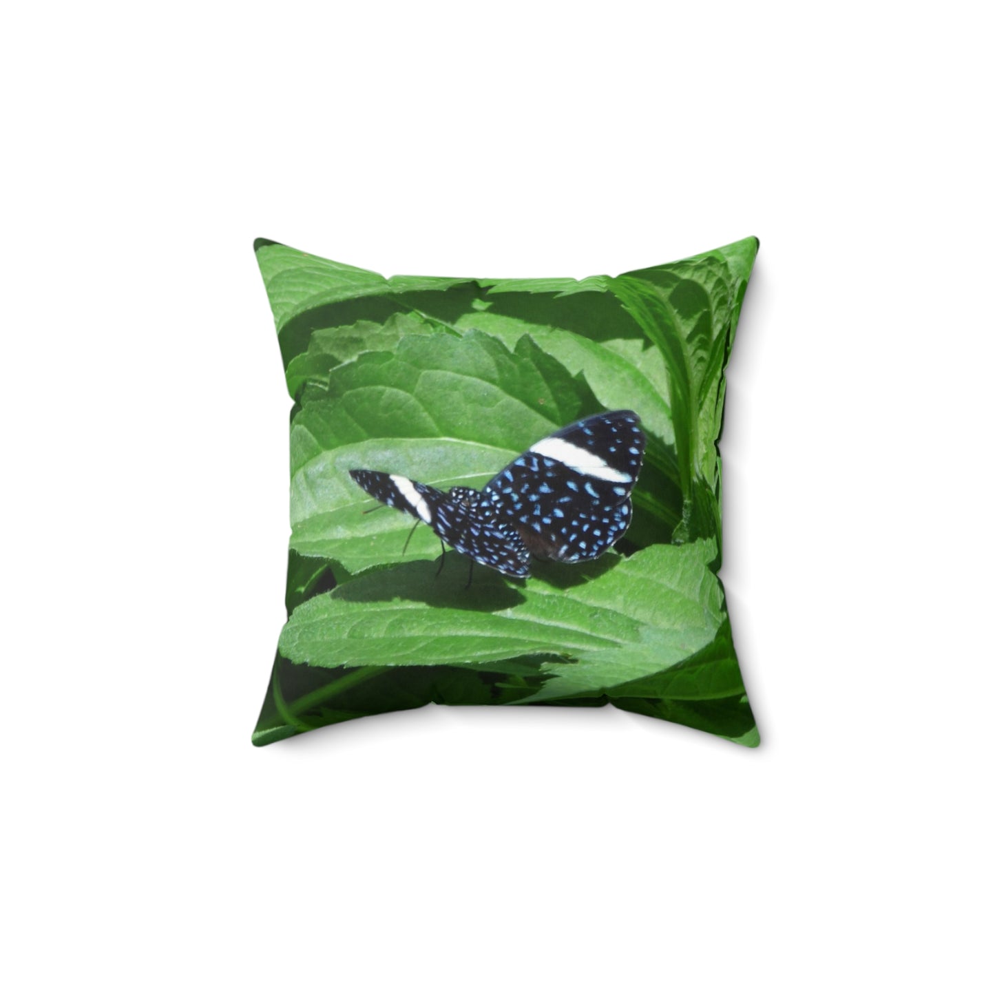 Sapphire Butterfly Spun Polyester Square Pillow