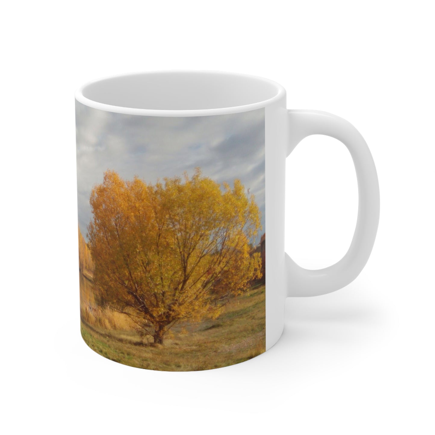 Golden Autumn Pond Ceramic Mug 11oz