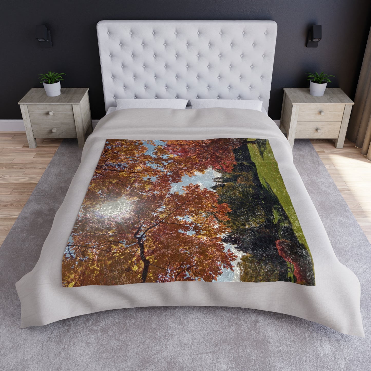Autumn Light Shiny Crushed Velvet Blanket