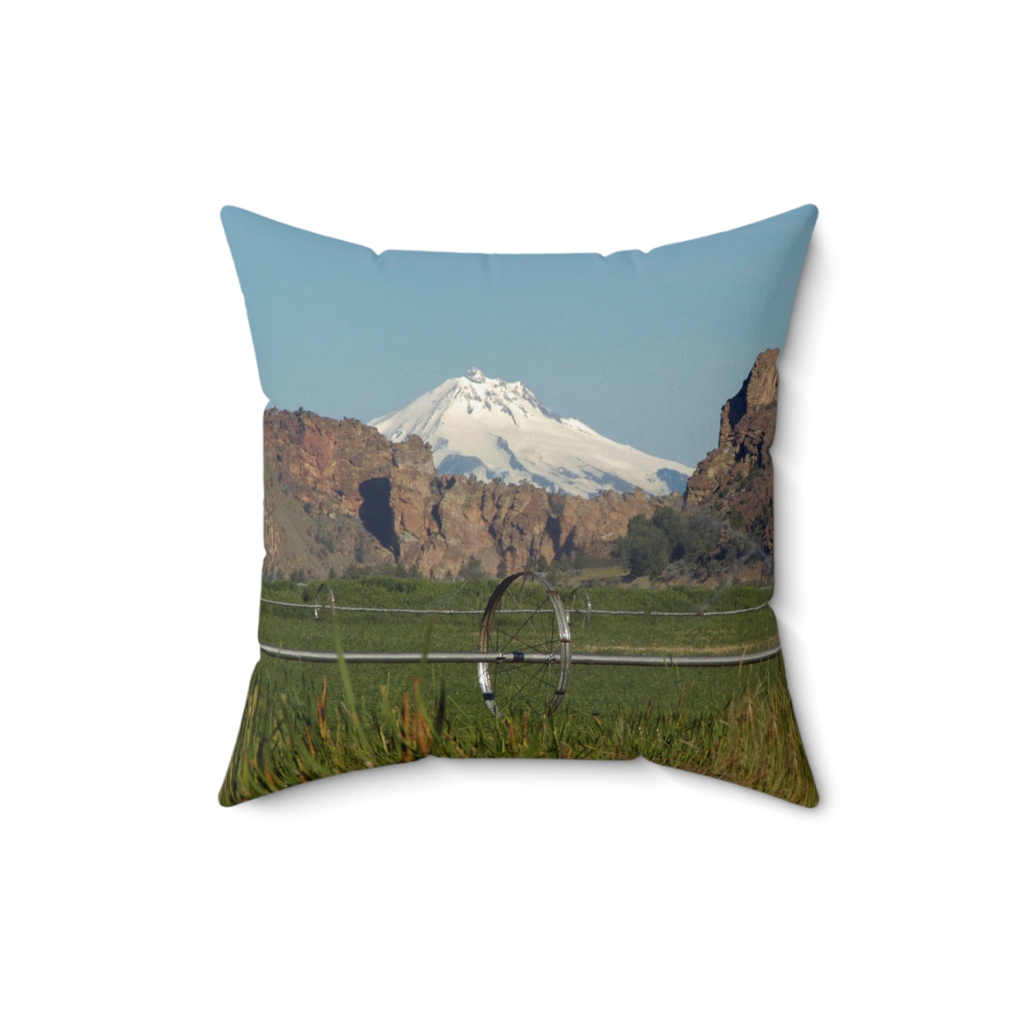 Mountain & Rocky Cliffs Spun Polyester Square Pillow