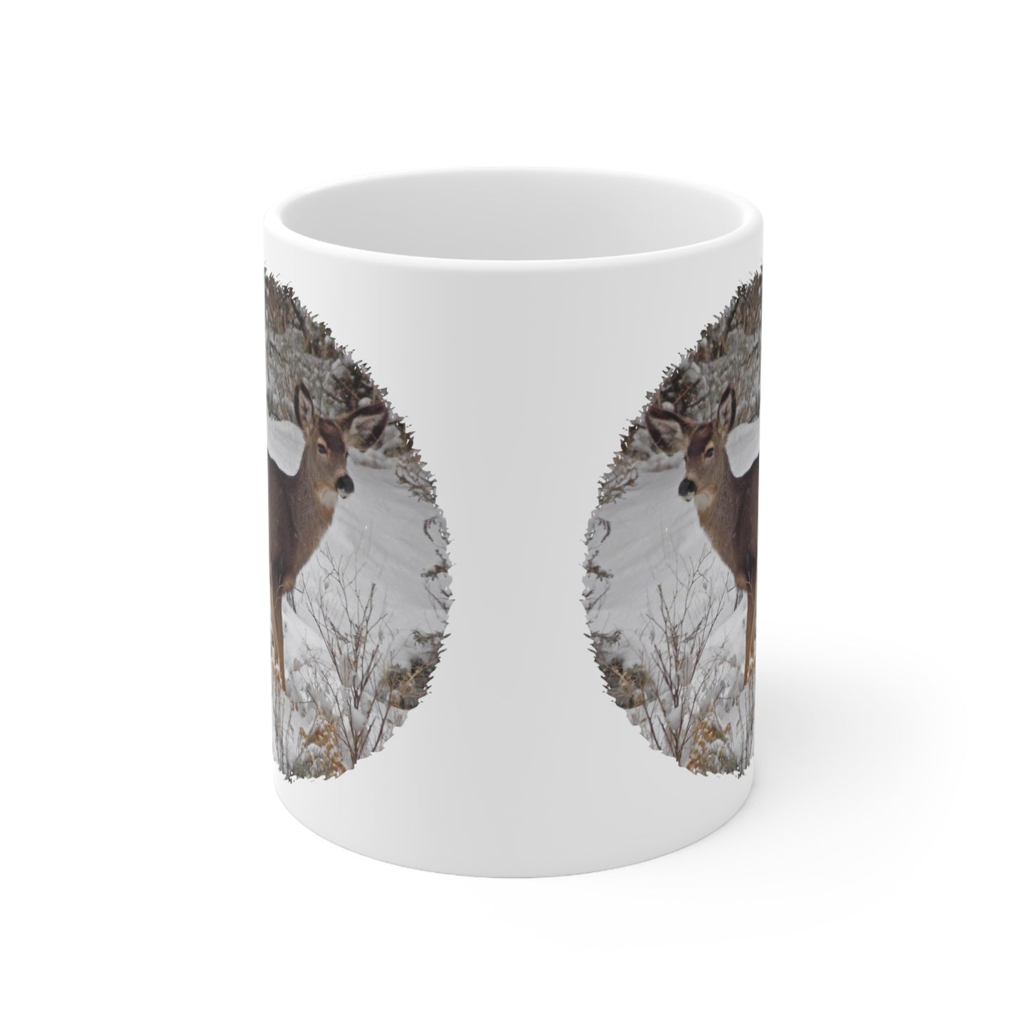 Snowy Deer Ceramic Mug 11oz