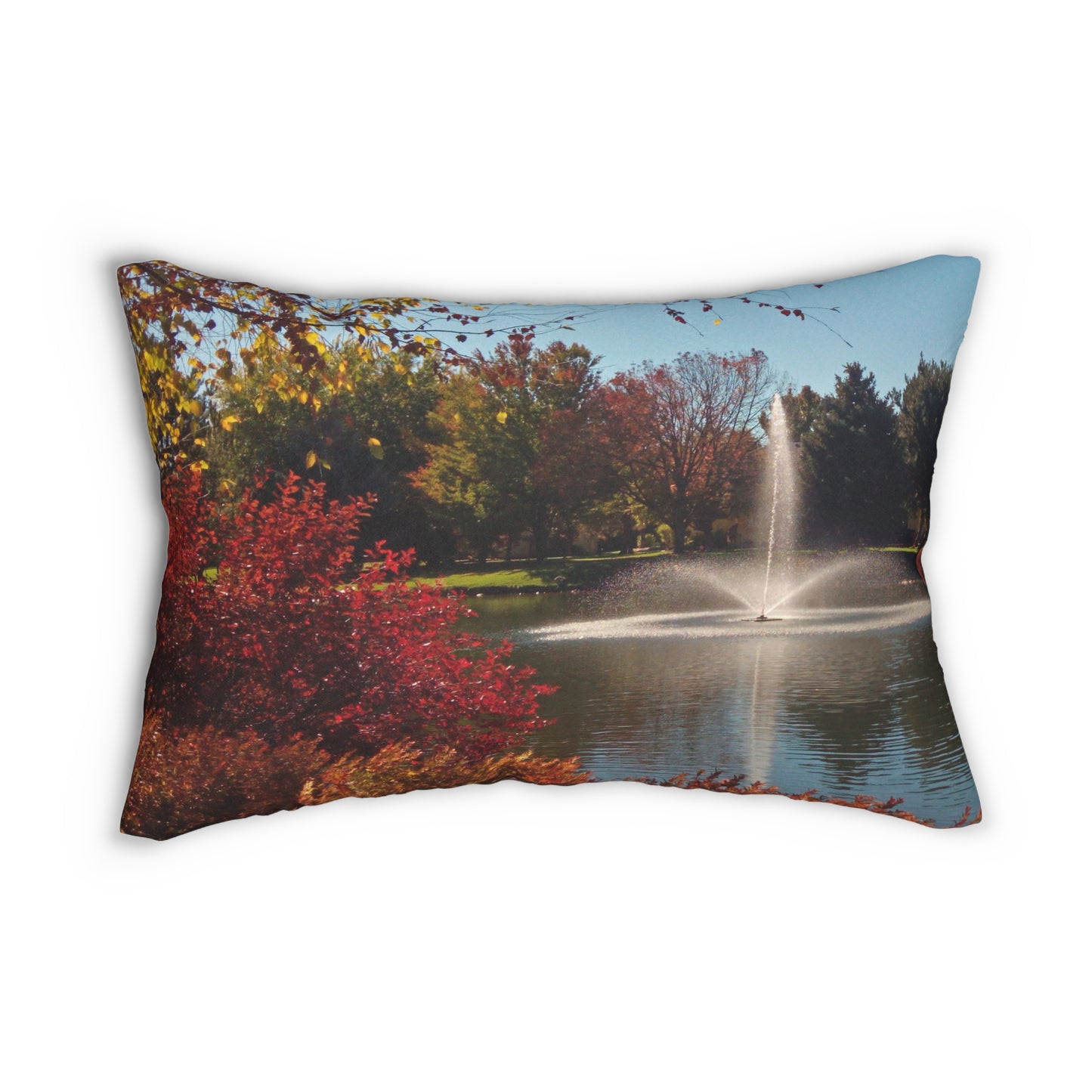 Autumn Fountain Spun Polyester Lumbar Pillow