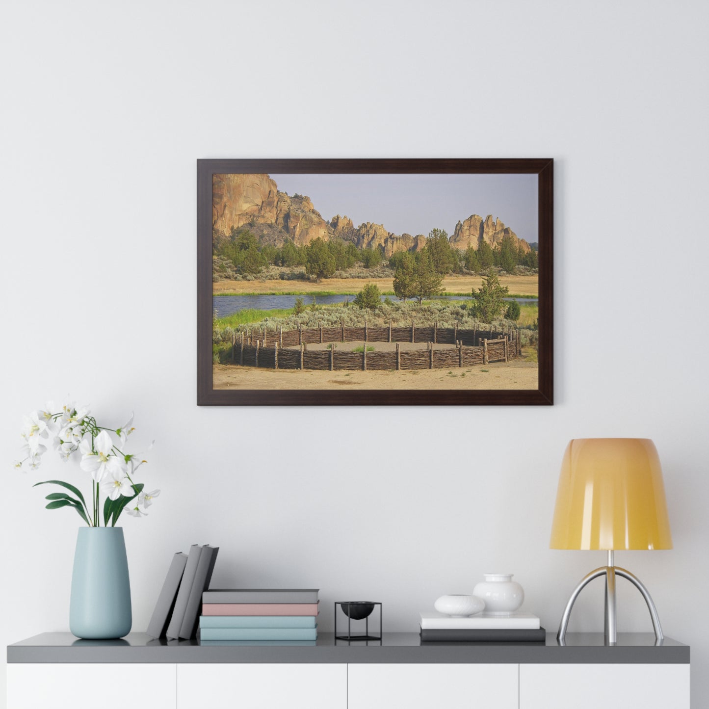 Scenic Round Pen Framed Horizontal Poster