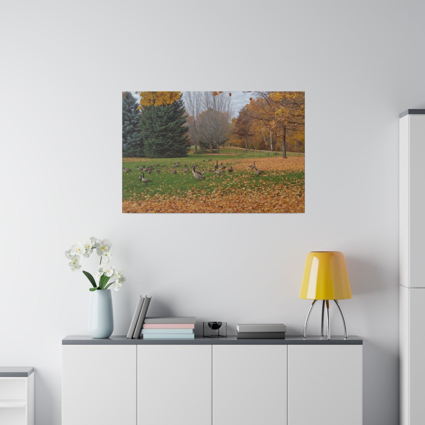 Autumn Geese Matte Canvas