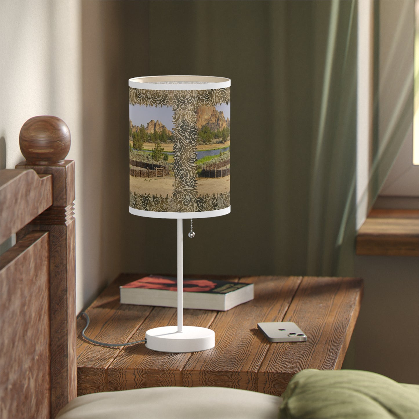 Scenic Round Pen Lamp on a Stand