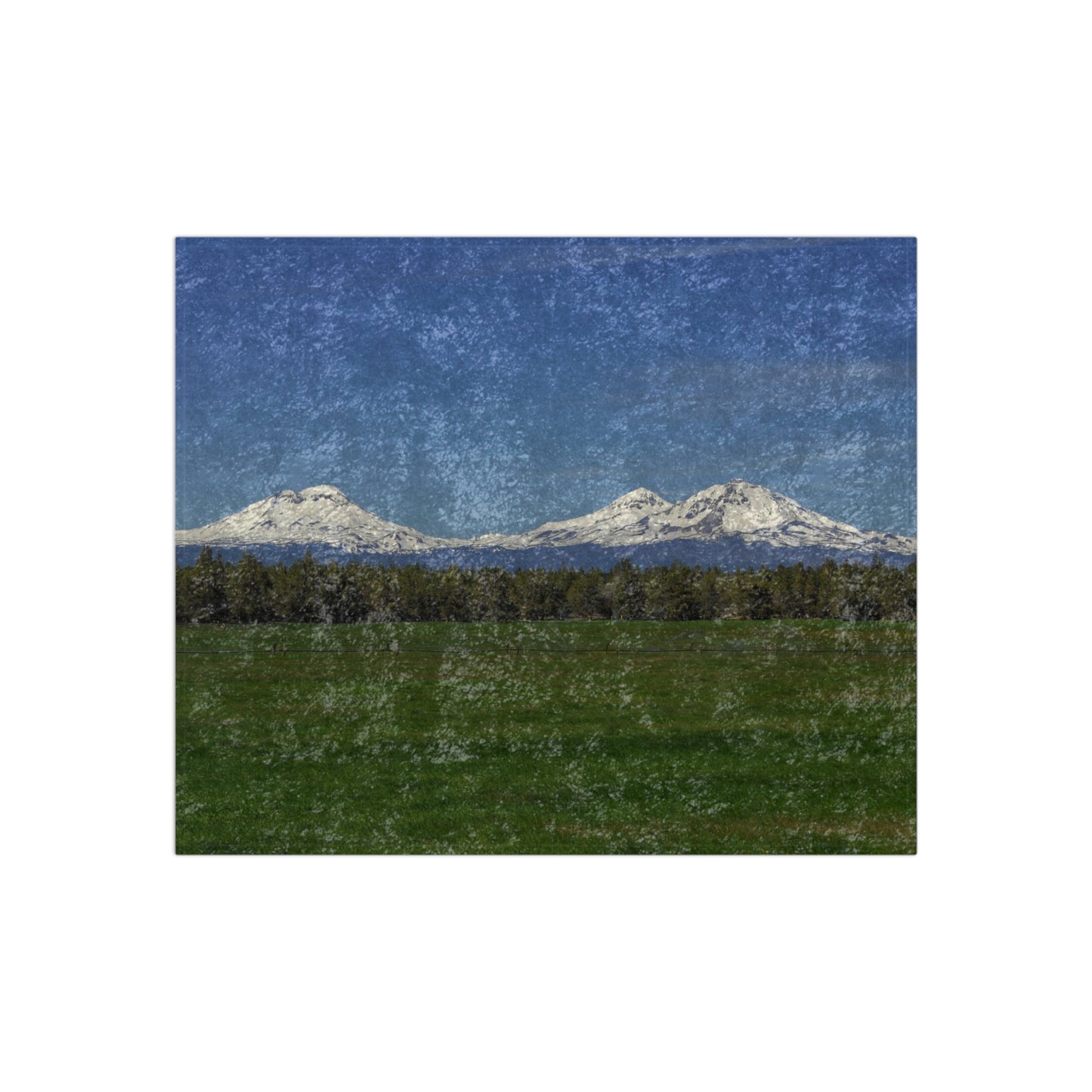 Mountain Field Crushed Velvet Blanket