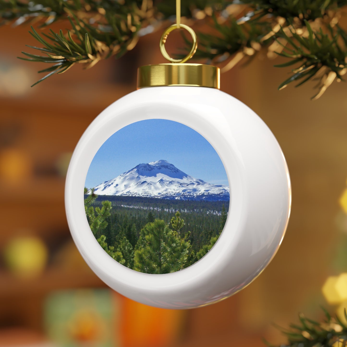 Winter South Sister Christmas Ball Ornament