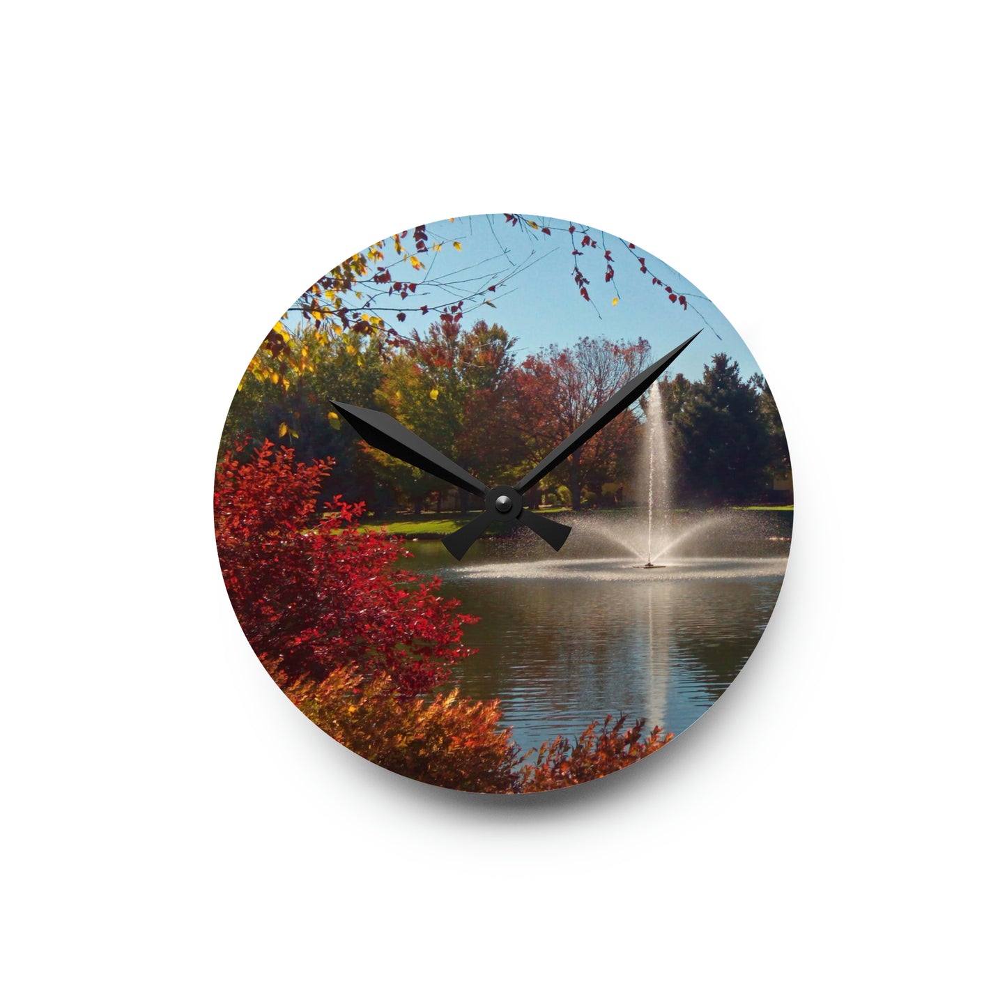 Autumn Fountain Acrylic Wall Clock